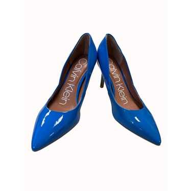 Calvin Klein woman’s blue leather shoes heels size