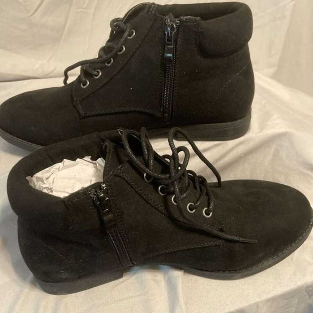 New Torrid 4B FS Black Suede Ankle Lace up And Zi… - image 3