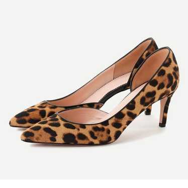 J.Crew Leopard Calf Hair D’Orsay Leather Heels