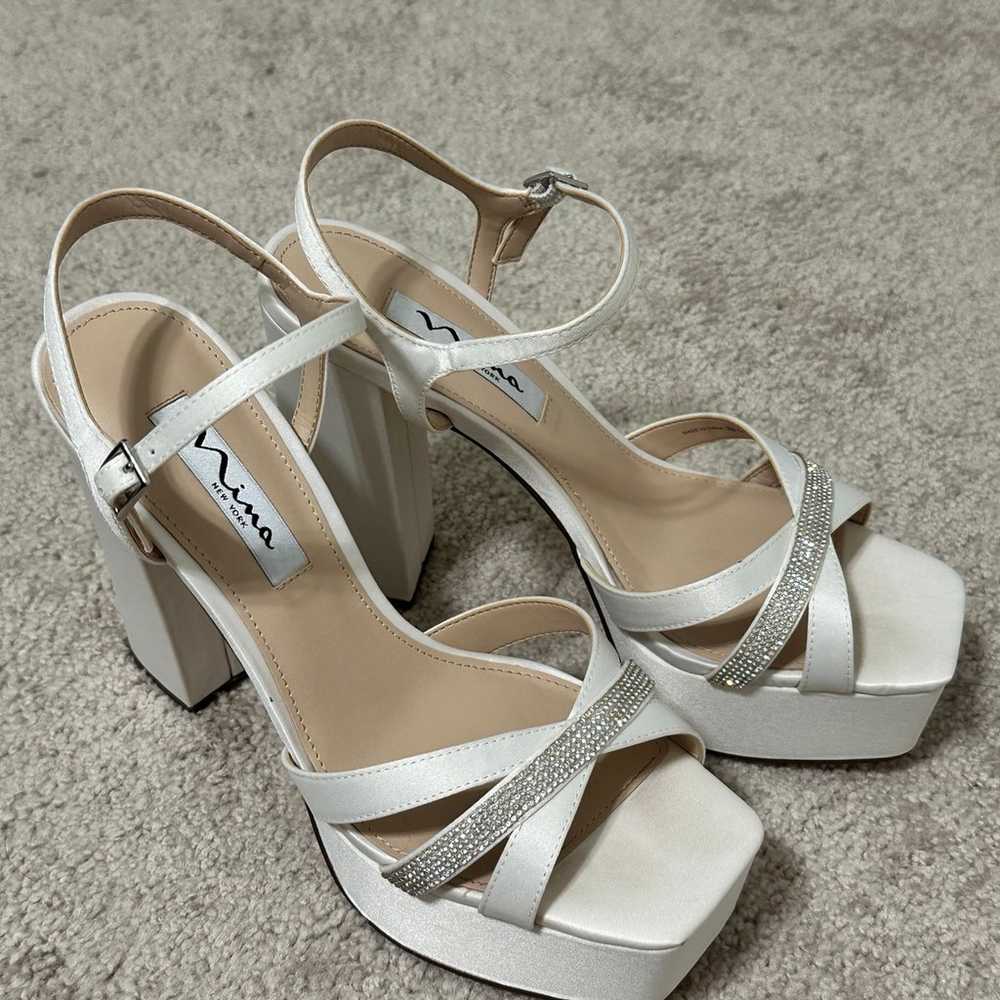 Wedding Shoes Bride Heels size 7 1/2 - image 1