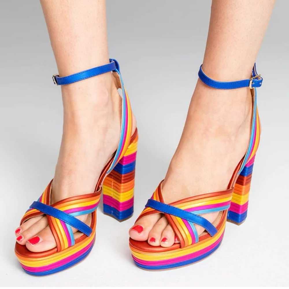 exe milticolor block high heels 39 NWOB - image 1