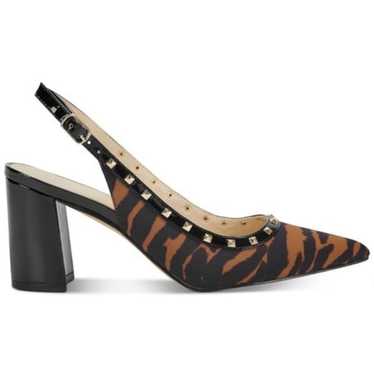 MARC FISHER tiger print block kitten pump heel si… - image 1