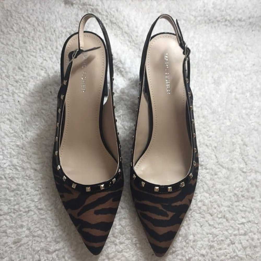 MARC FISHER tiger print block kitten pump heel si… - image 3