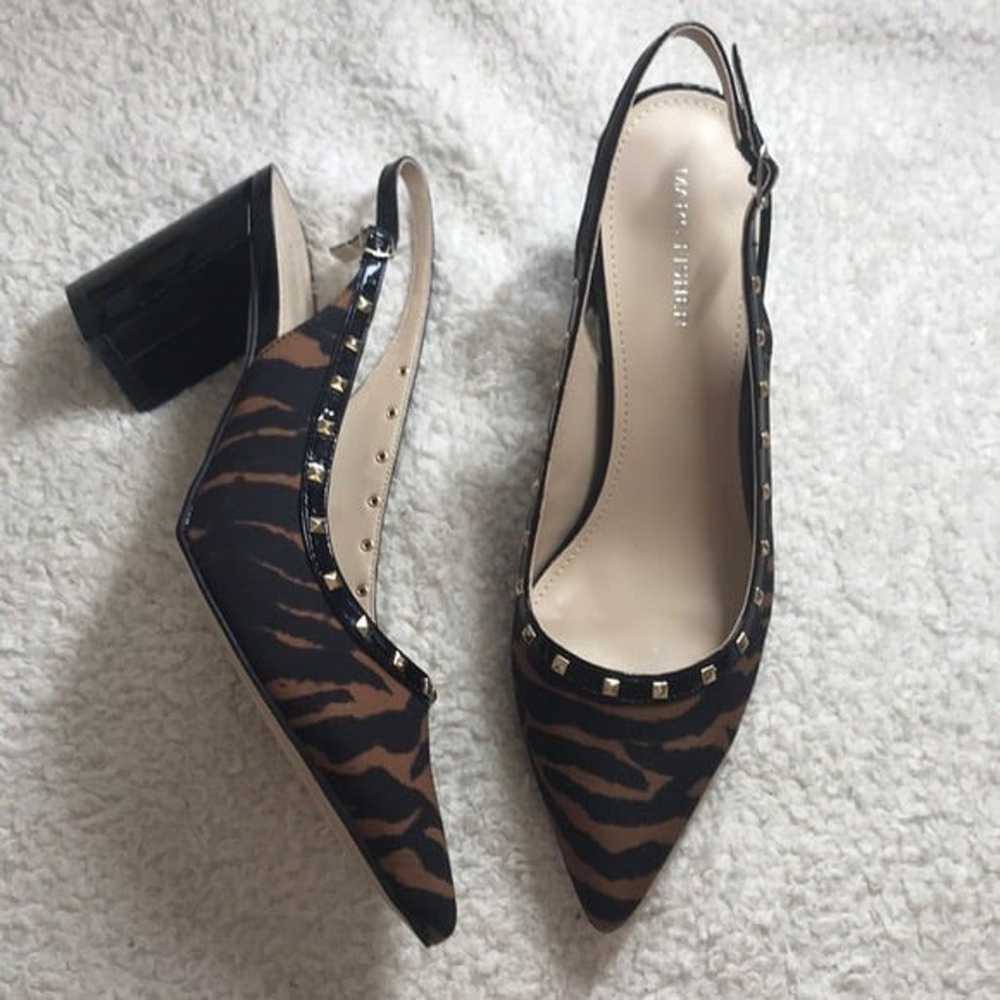 MARC FISHER tiger print block kitten pump heel si… - image 4