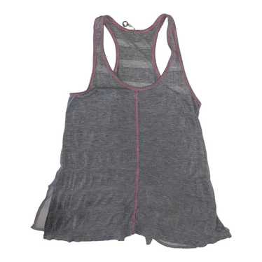 Robin K l Lightweight Sheer W/ Pink Stitching Tank