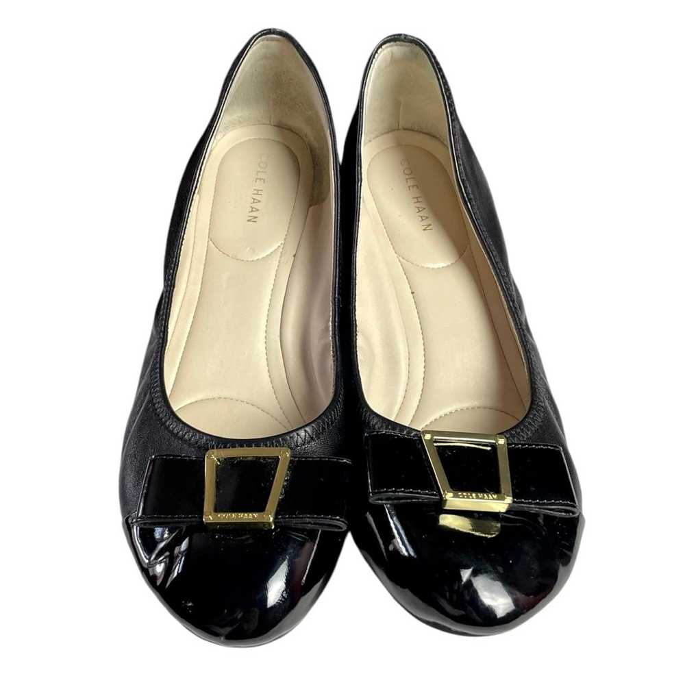 Cole Haan Emory Bow Black Leather Low Wedge Shoes… - image 3