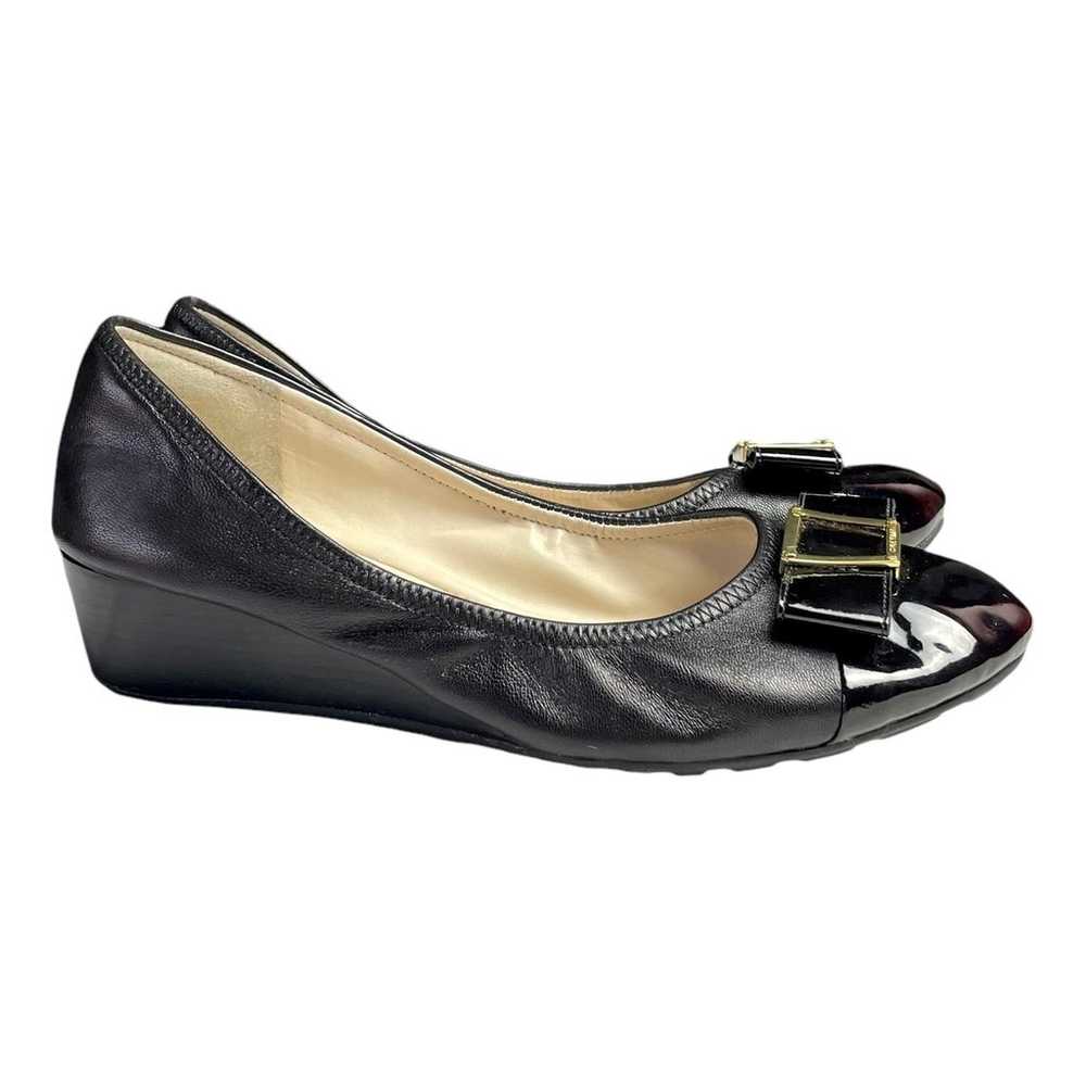 Cole Haan Emory Bow Black Leather Low Wedge Shoes… - image 9