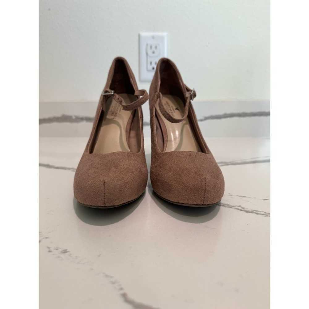 American Eagle Suede Mary Jane Heels Pink Blush S… - image 3