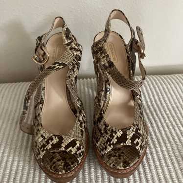 Coach snake skin print heels