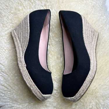 J.Crew Black Seville Espadrille Wedges 64498