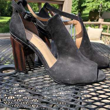 Antonio Melani Black Suede Block Heels