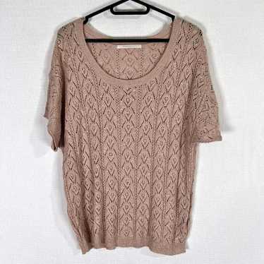 【OLIVE des OLIVE】Pink Short Sleeve Knit Cut-sleeve