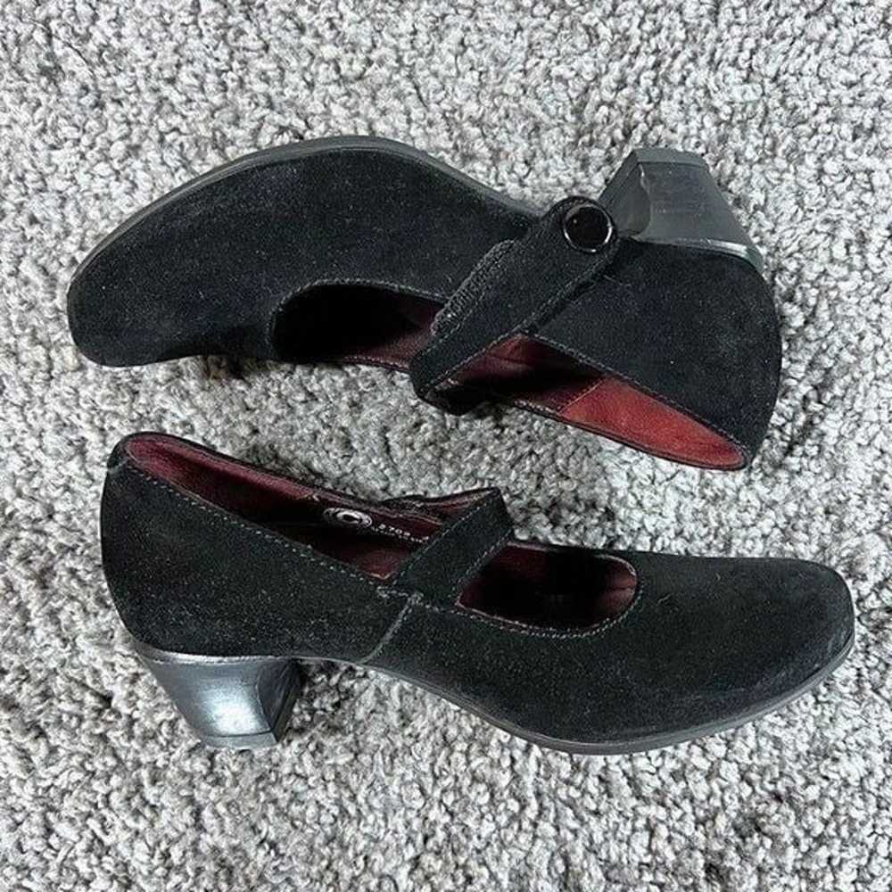 Wolky Mary Jane Heels Womens 6 Suede Black Leathe… - image 5