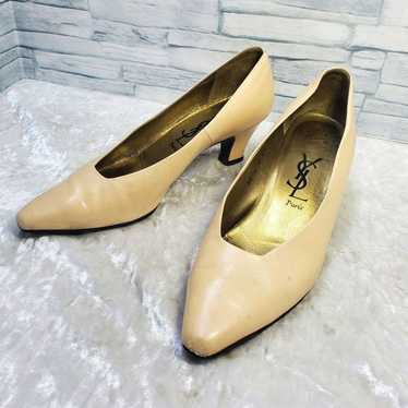 Yves Saint Laurent YSL 22.5cm Pumps Leather Cream 