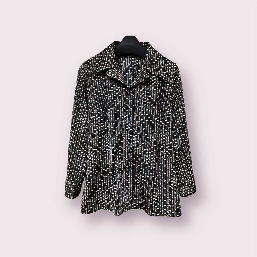 Showa retro vintage open-collar shirt long sleeve… - image 1