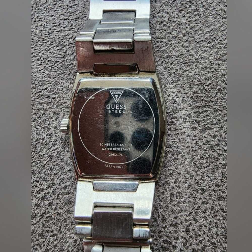 Unkwn Vintage Guess Steel Silver Tone Black Dial … - image 5