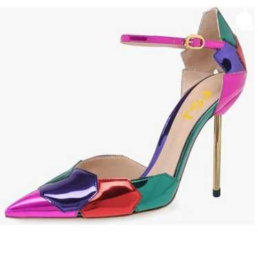 FSJ Multicolor Pink High Heels D'Orsay Pumps Point