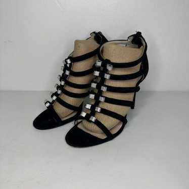 Coach Black Velvet Stiletto Holiday Heels With Si… - image 1