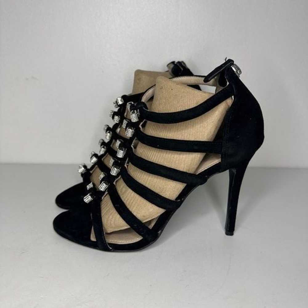 Coach Black Velvet Stiletto Holiday Heels With Si… - image 3