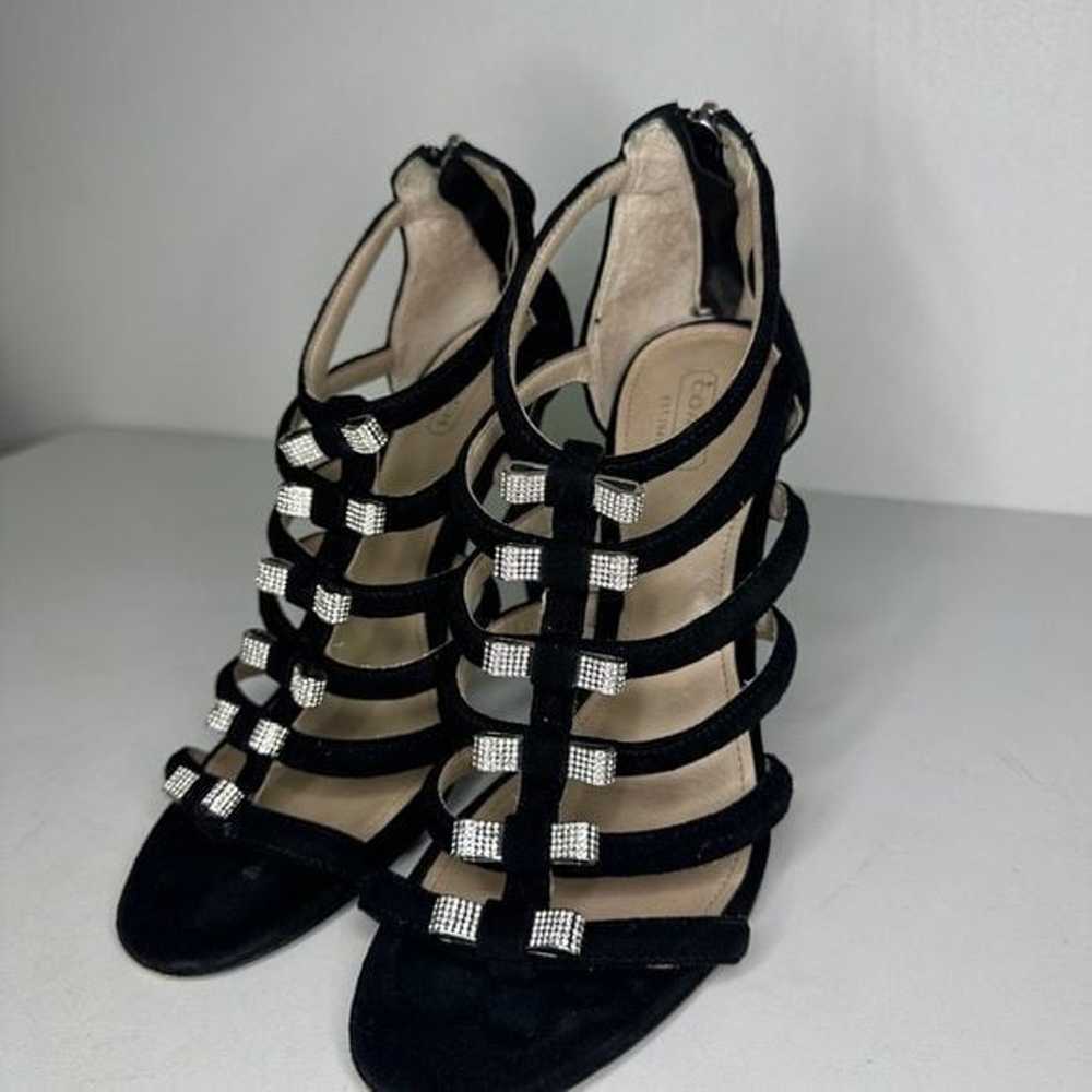 Coach Black Velvet Stiletto Holiday Heels With Si… - image 5