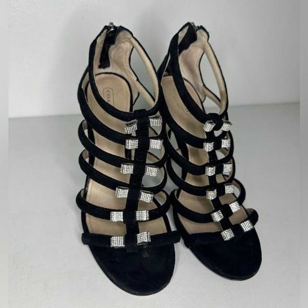 Coach Black Velvet Stiletto Holiday Heels With Si… - image 6