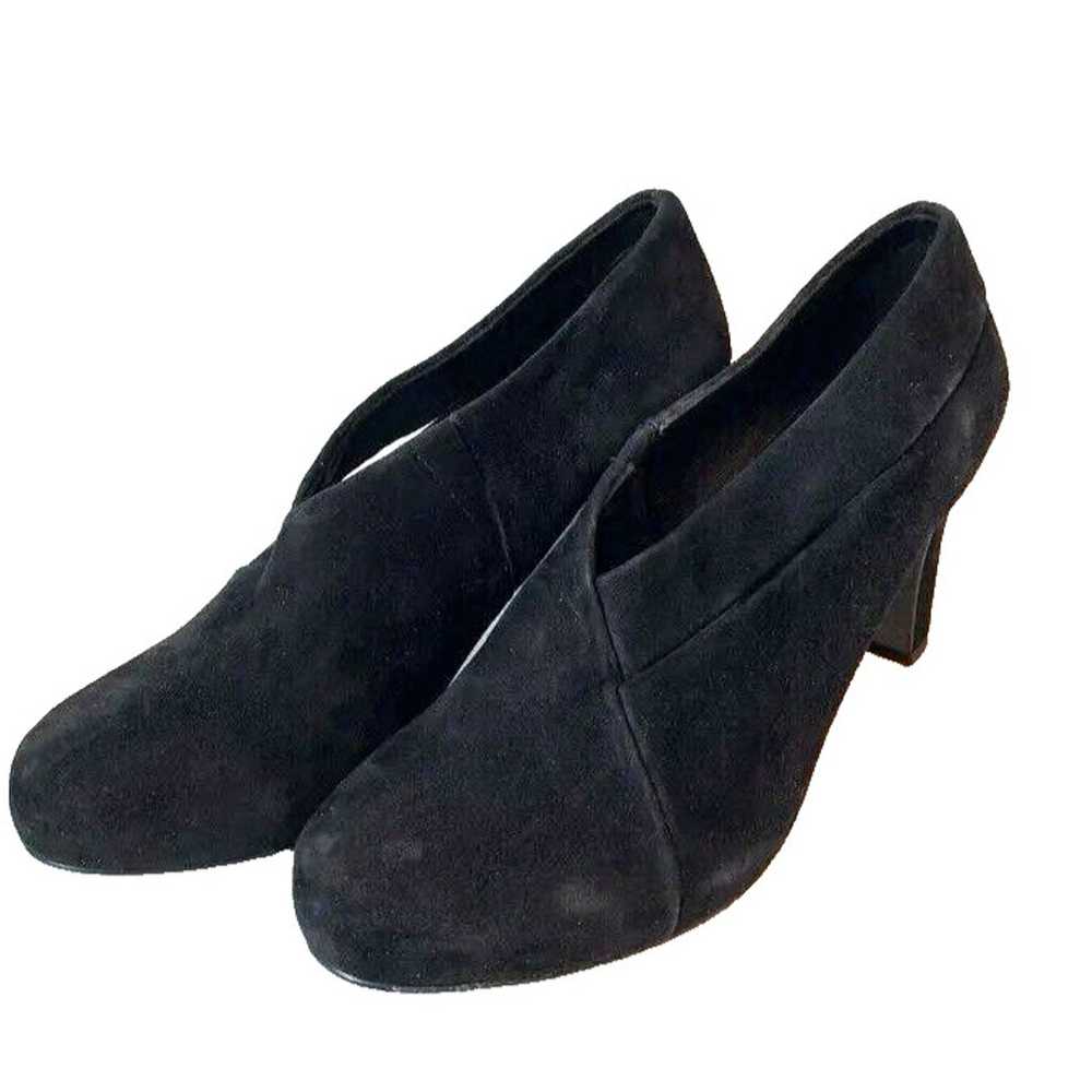 Eileen Fisher Black Suede Heels Ankle Booties Wom… - image 11