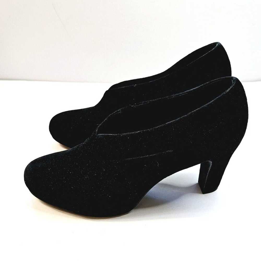 Eileen Fisher Black Suede Heels Ankle Booties Wom… - image 3