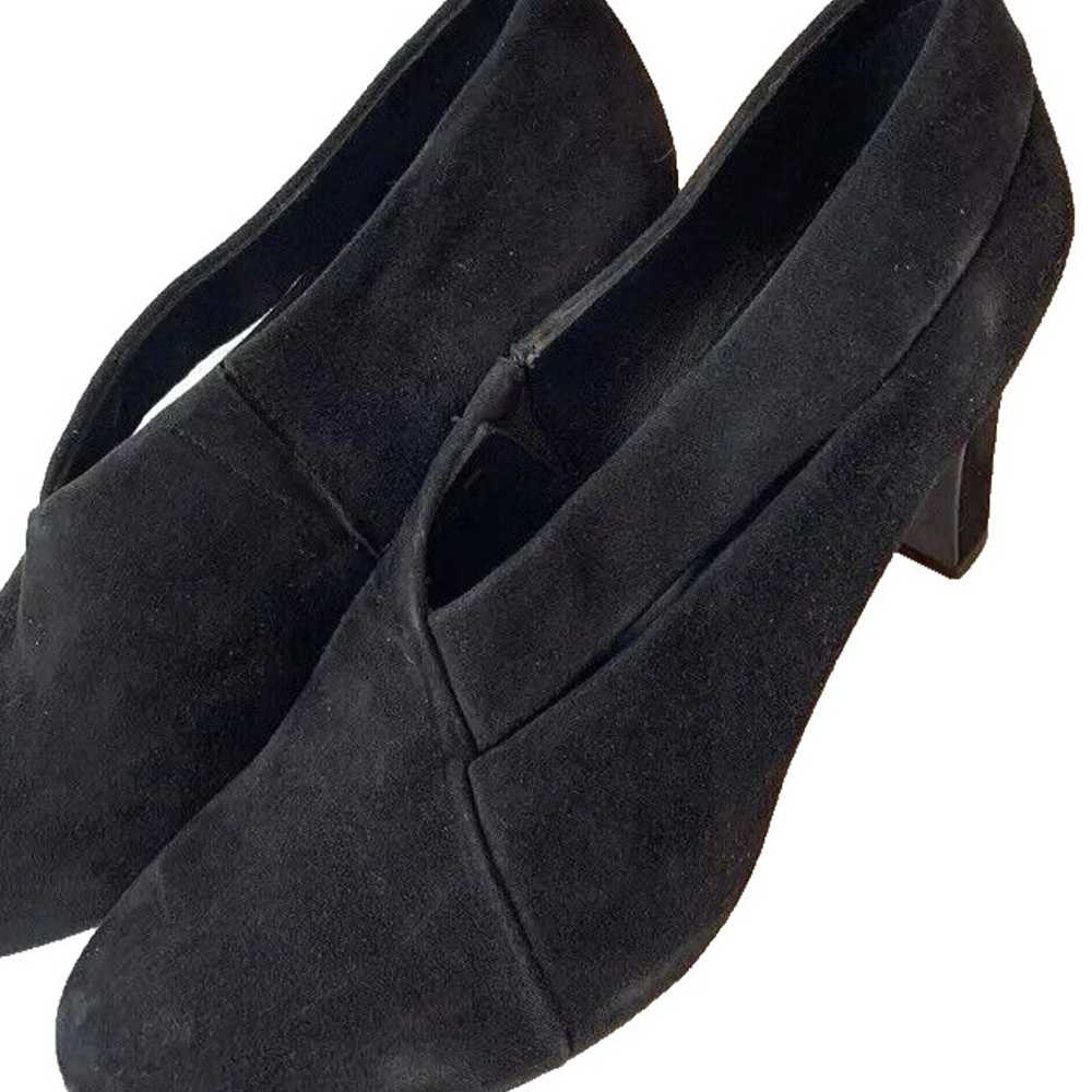 Eileen Fisher Black Suede Heels Ankle Booties Wom… - image 6