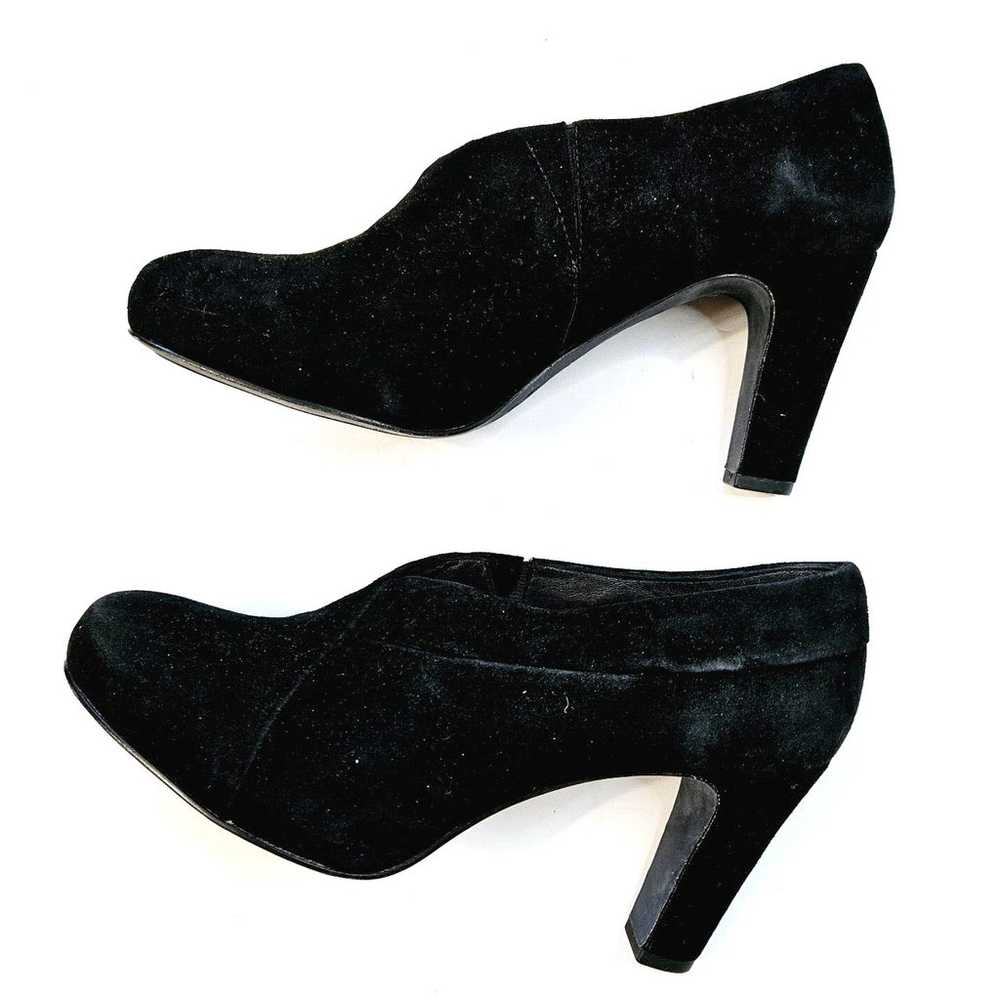 Eileen Fisher Black Suede Heels Ankle Booties Wom… - image 7