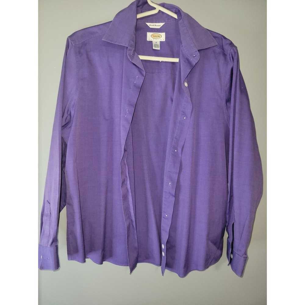 Talbots Blouse Womens 10 Purple Button Up Shirt W… - image 1