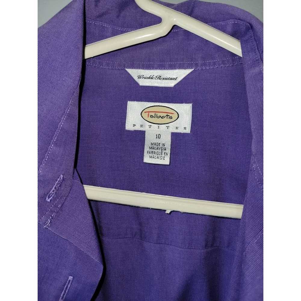 Talbots Blouse Womens 10 Purple Button Up Shirt W… - image 5