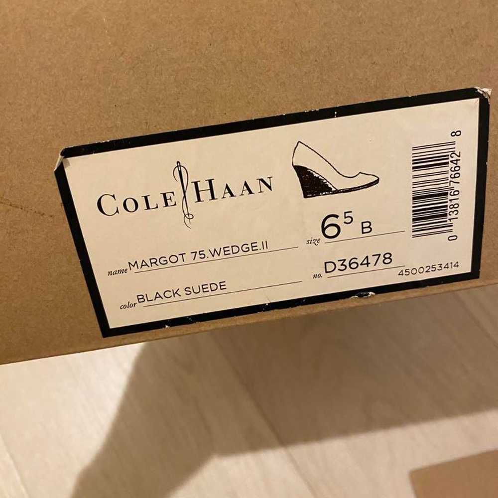 Cole Haan Black Suede Wedge Sole Pumps in size 23… - image 9