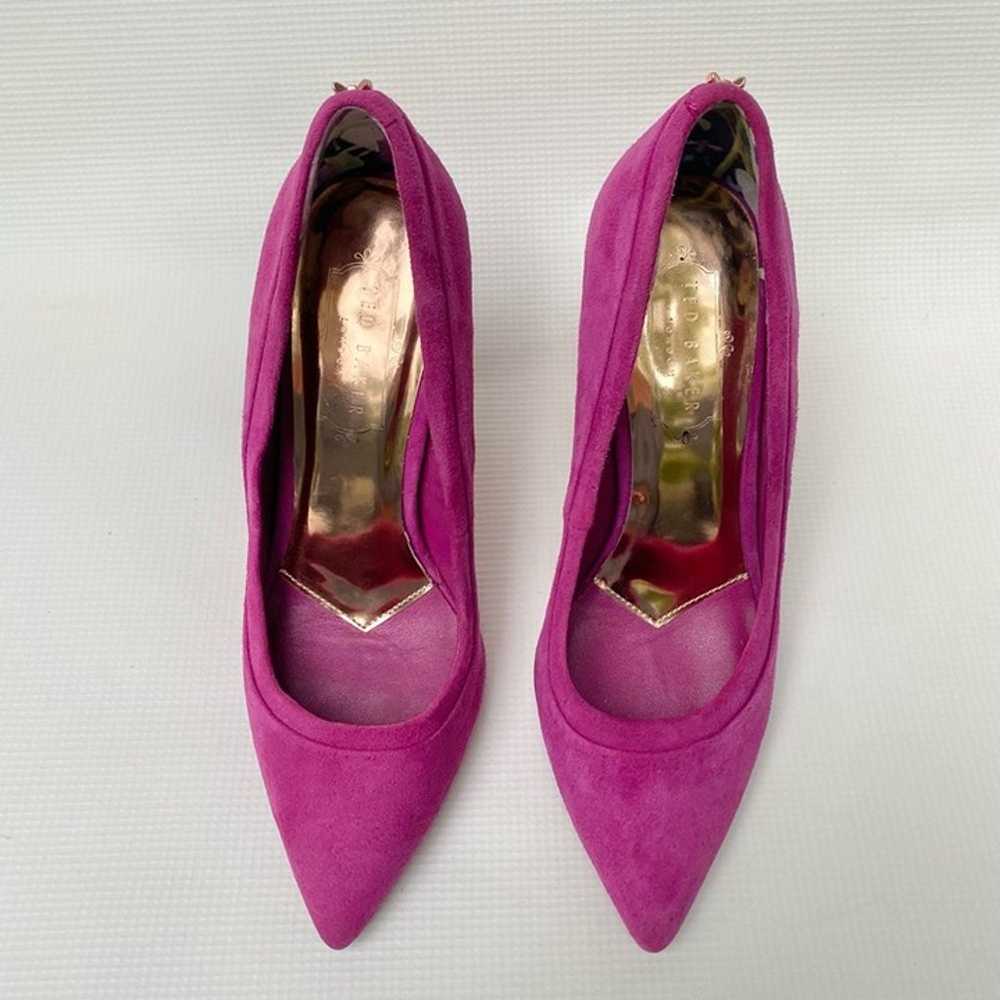 Ted Baker Fuchsia Sayu Pointed Toe Suede Pump Sti… - image 1