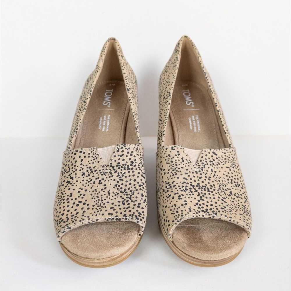 TOMS Michelle Wedge Heel Pump Sand Tiny Cheetah P… - image 6