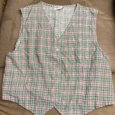 Season ticket petite plaid vest vintage - image 1