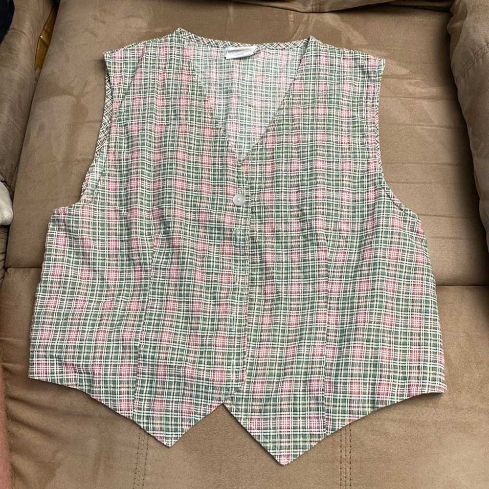 Season ticket petite plaid vest vintage - image 2