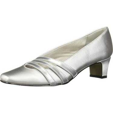 Easy Street Women's Entice Dress Silver Satin Heel