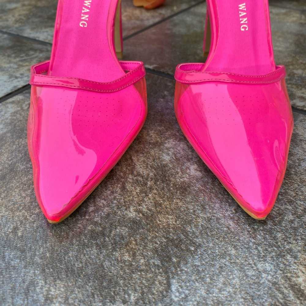 NEW Azalea Wang Crazy Hot Pink Clear Pointed Toe … - image 2