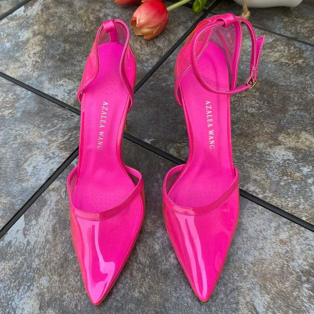 NEW Azalea Wang Crazy Hot Pink Clear Pointed Toe … - image 3