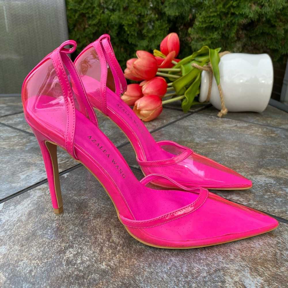 NEW Azalea Wang Crazy Hot Pink Clear Pointed Toe … - image 4