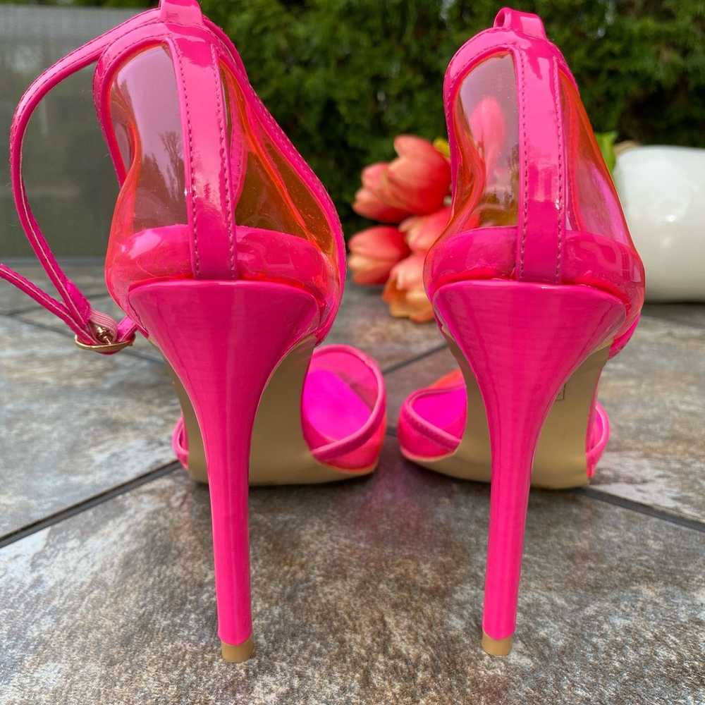 NEW Azalea Wang Crazy Hot Pink Clear Pointed Toe … - image 5