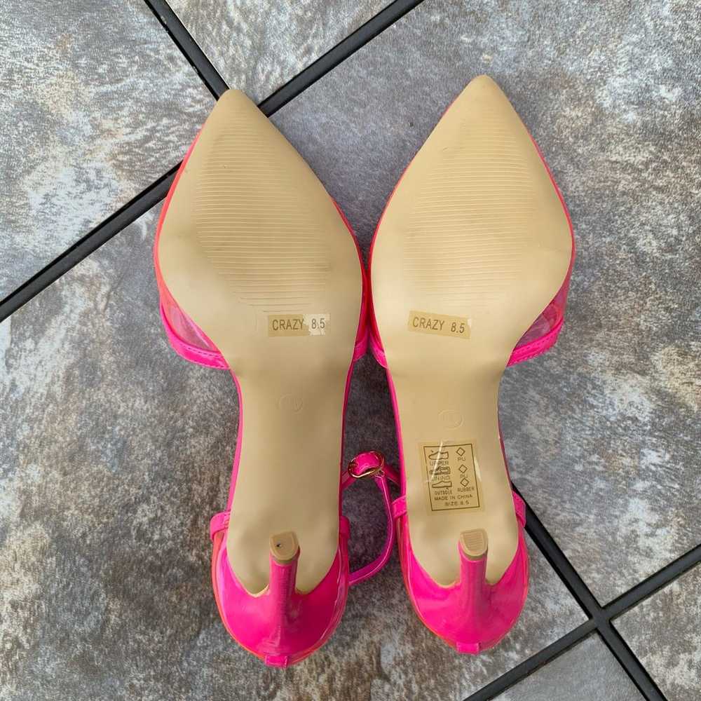 NEW Azalea Wang Crazy Hot Pink Clear Pointed Toe … - image 7