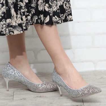 Randa Glitter Pin Heel Pumps