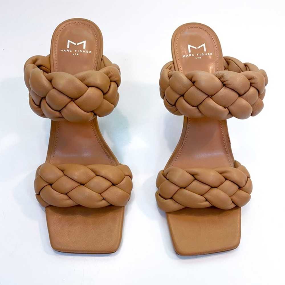 Marc Fisher Braided Leather Heeled Sandals, Size 9 - image 2