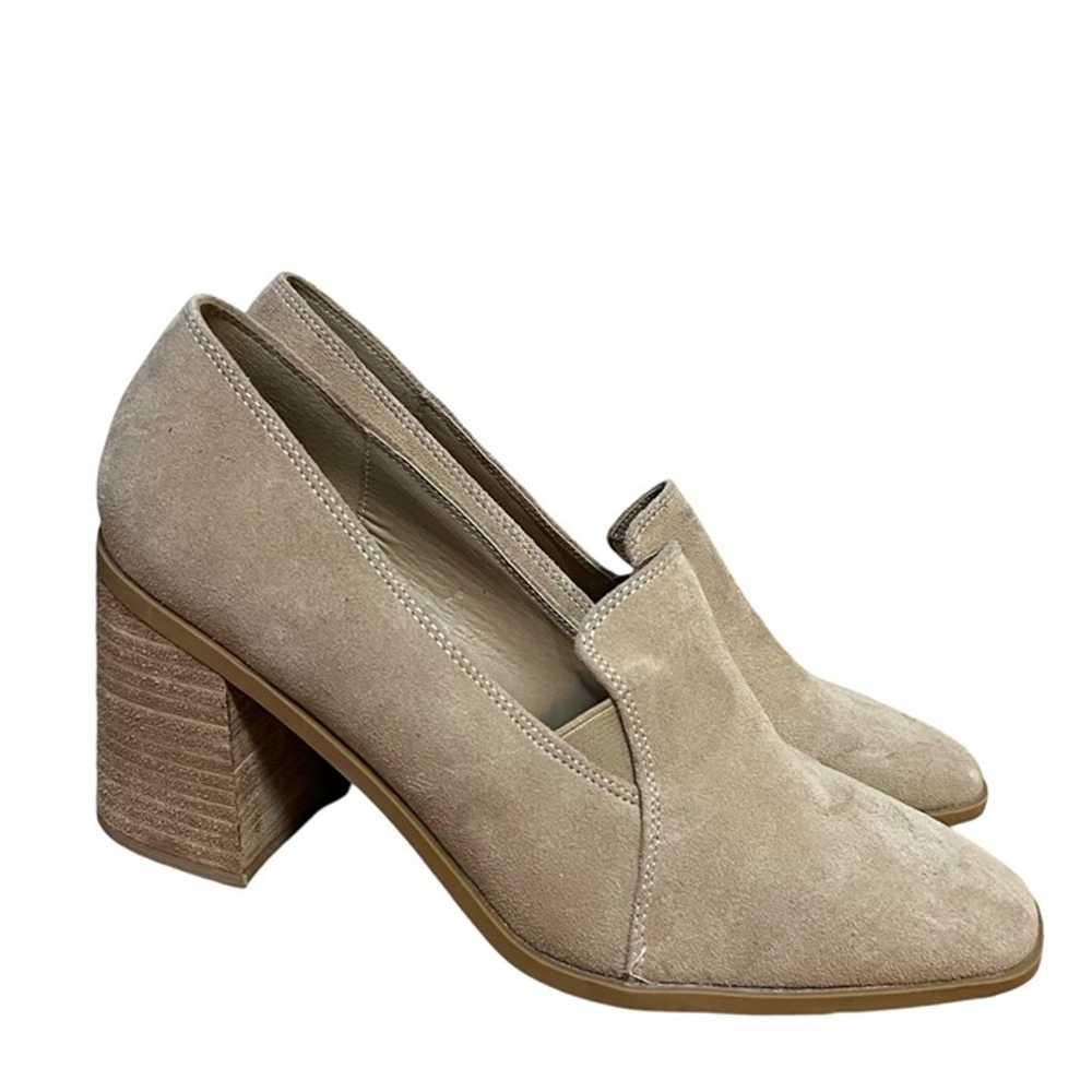 Joie Neutral Beige Suede Block Heel Loafers Size … - image 7