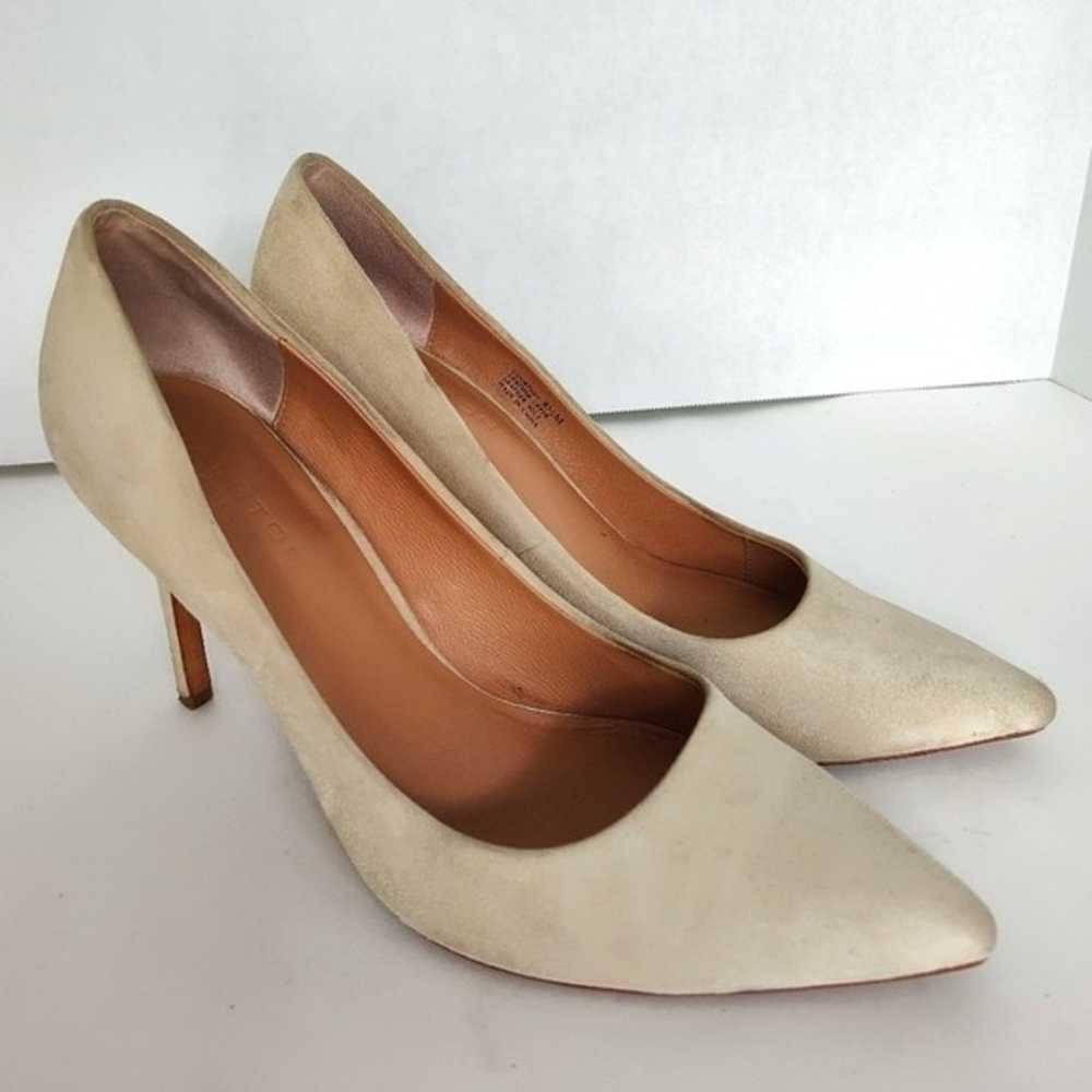 Halston heritage Courtney nude suede heels 8.5 - image 1