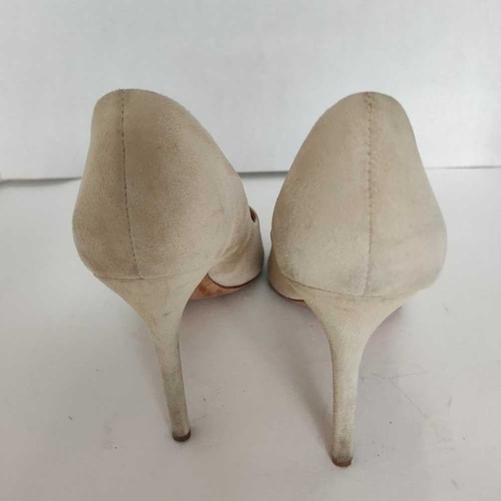 Halston heritage Courtney nude suede heels 8.5 - image 6