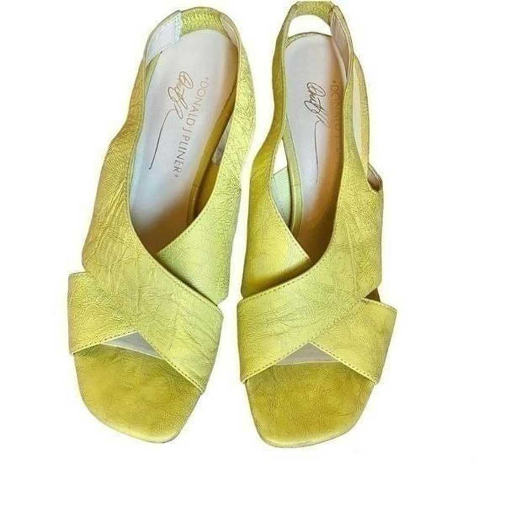 Donald J. Pliner Yellow Cross Heels Sz 7.5 - image 1