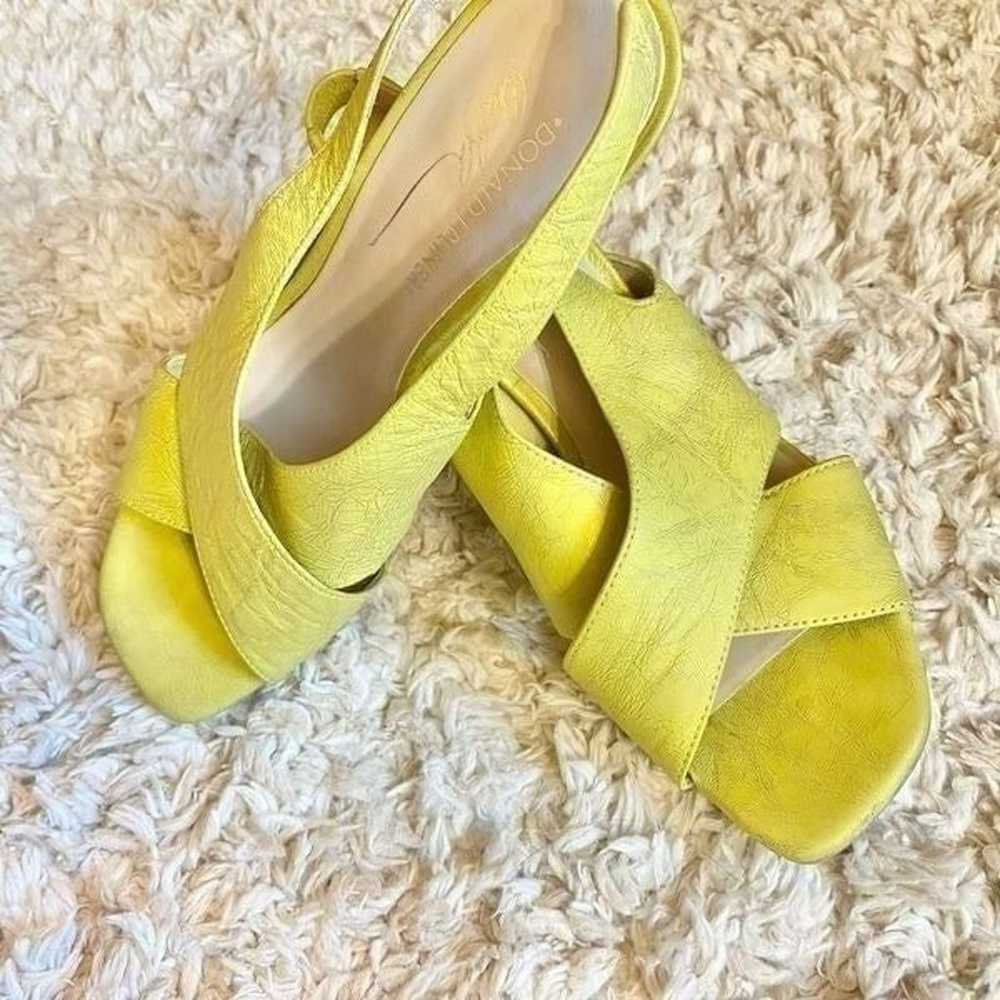 Donald J. Pliner Yellow Cross Heels Sz 7.5 - image 4