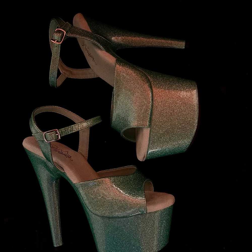 Aqua Glitter Pleaser Heel - image 3